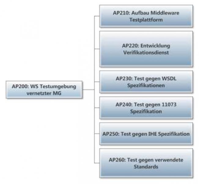 Abbildung 8: Aufgaben im Arbeitspaket „Webservice Testumgebung vernetzter Medizingeräte“